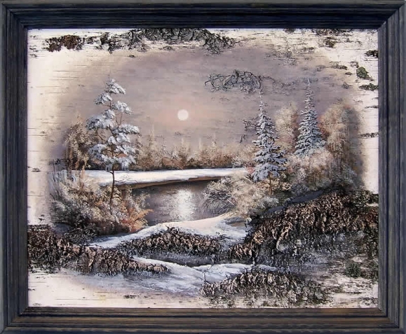 Рисунки на бересте Сергея Сурина