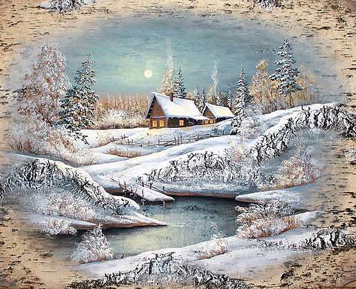 Рисунки на бересте Сергея Сурина
