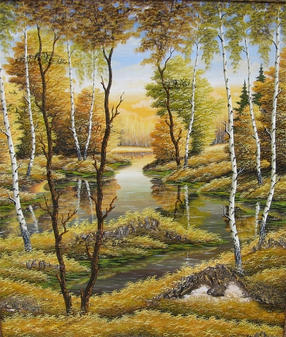 Рисунки на бересте Сергея Сурина