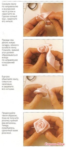 Вязание крючком аксессуаров из атласных ленточек
