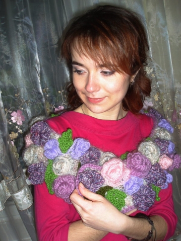 Шарфик и шапочка &quot;Розы&quot;