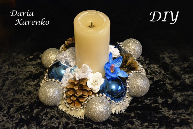 Шикарный новогодний подсвечник. Мастер класс