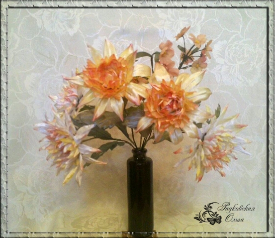 Георгины (заготовки для панно)