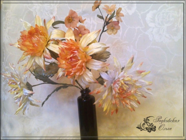 Георгины (заготовки для панно)