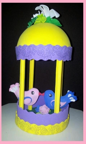 Foamiran bird cage