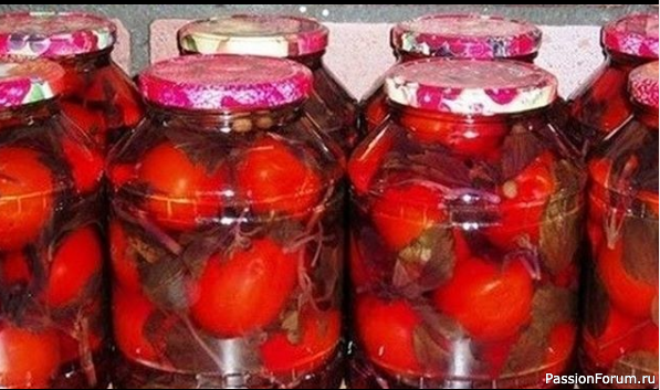 Помидоры с базиликом. Вкусная и оригинальная заготовочка на зиму!