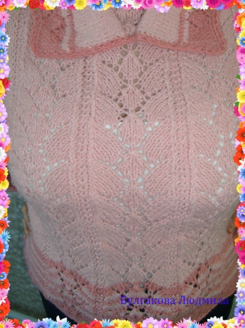 Ажурная кофта спицами.