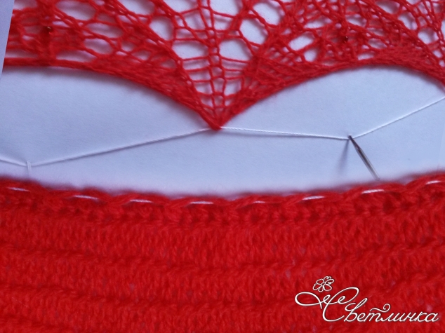 Второй этап совместного вязания ажурной накидки Poppy Shawl by ANNIKEN ALLIS