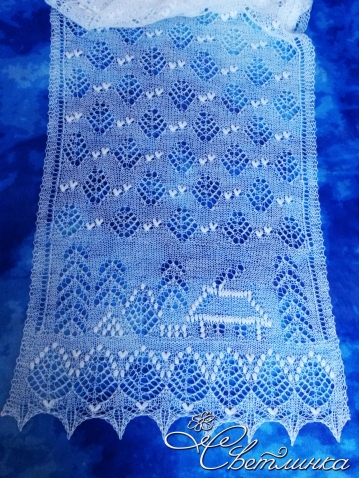 Новогодний палантин-сказка &quot;Милый дом&quot; Sweet Home Scarf by Lyubov Shalnaya