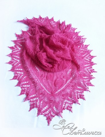 Шаль Букет пионов от дизайнера Аллы Борисовой/ Peony Flower Buds by Alla Borisova