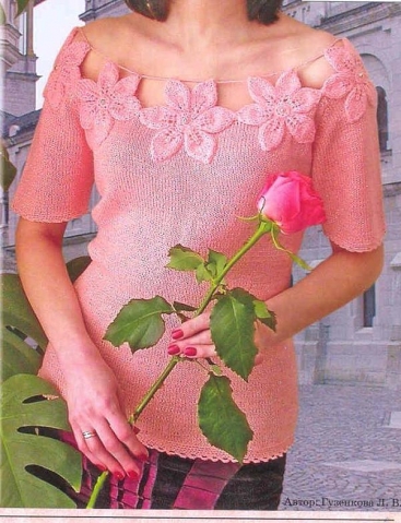 Цветы спицами.