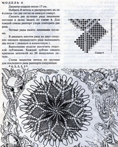 Кружевные салфетки спицами -3