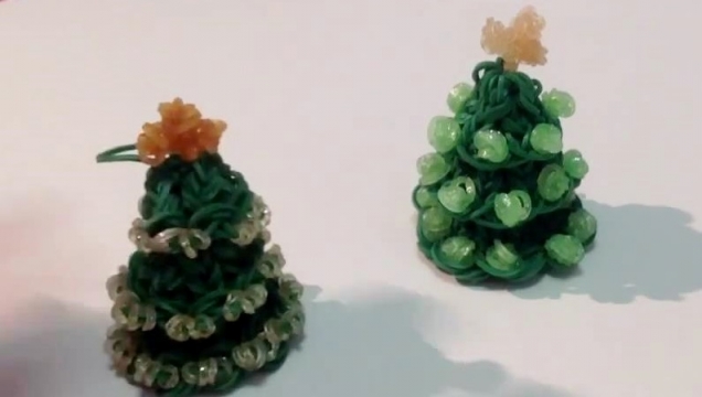 Мини ЕЛОЧКА 3d из резиночек Rainbow Loom