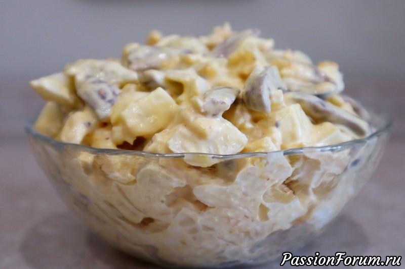 Салат &laquo;Сердцеедка&raquo; из куриных сердечек