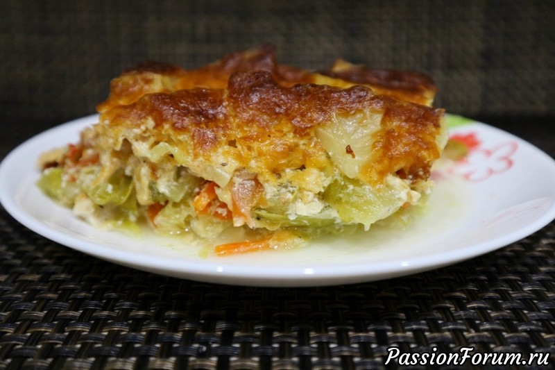 Овощная запеканка с курицей в духовке