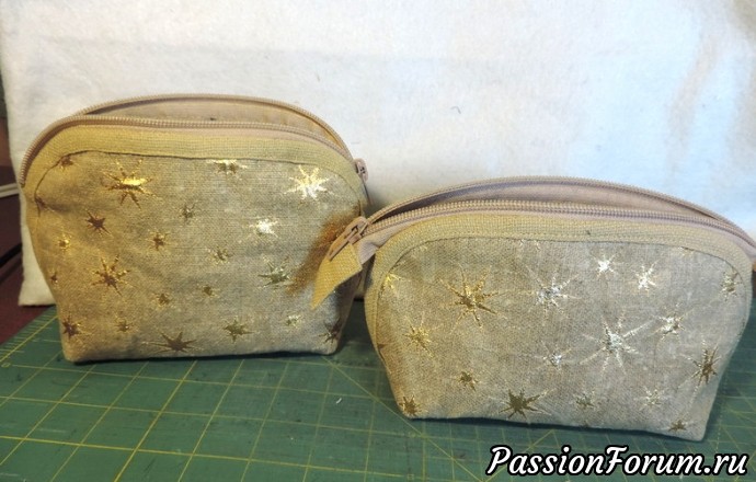 Косметички из толстого льна.