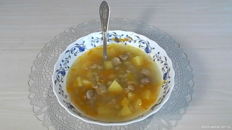 Щи по уральски с перловой крупой и квашеной капустой