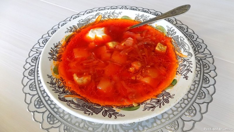 Рецепт приготовления борща со свининой