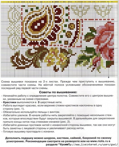 Вышивка подушек крестиком