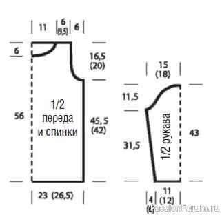 Пуловер с ажурным узором спицами. Описание