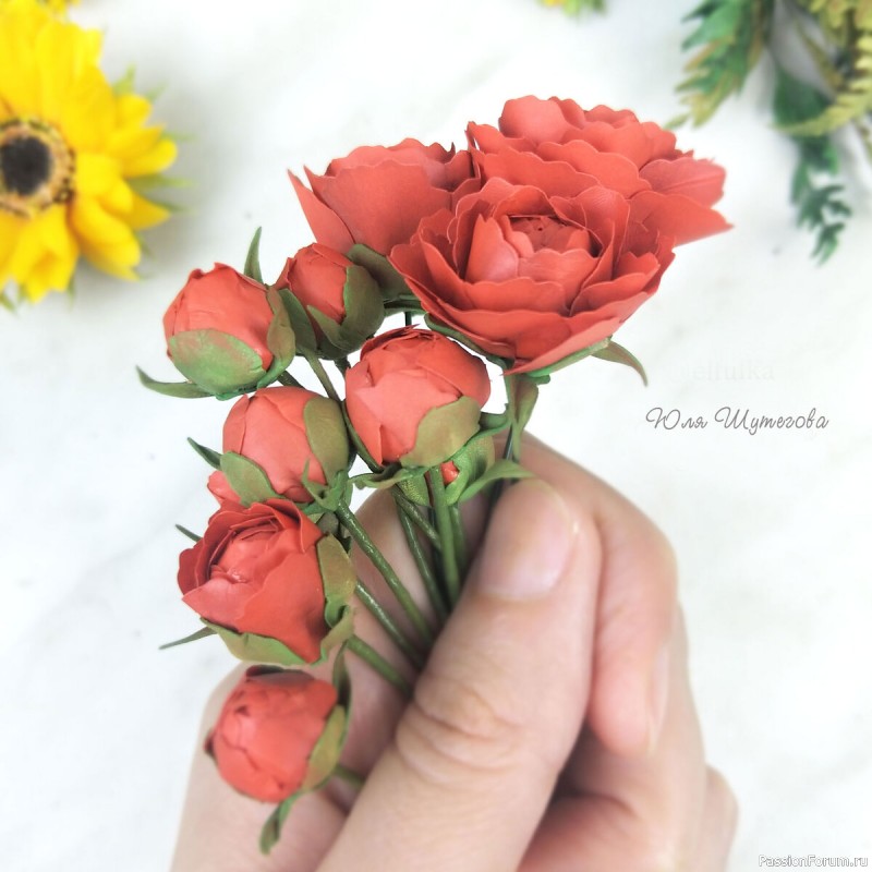 Маленькие пионы из фоамирана. МК