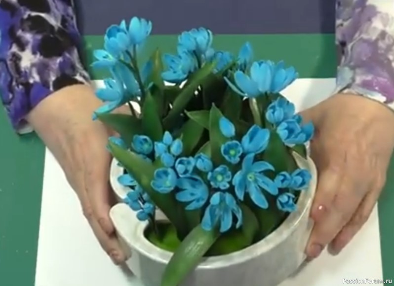 Голубые подснежники из фоамирана. Видео МК