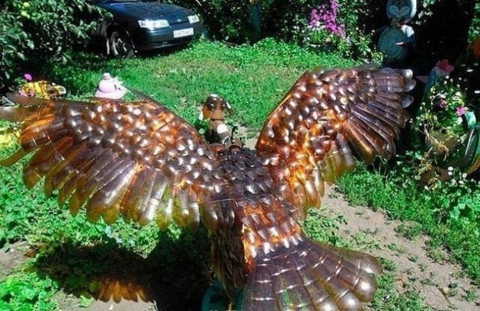 Птички из пластиковых бутылок