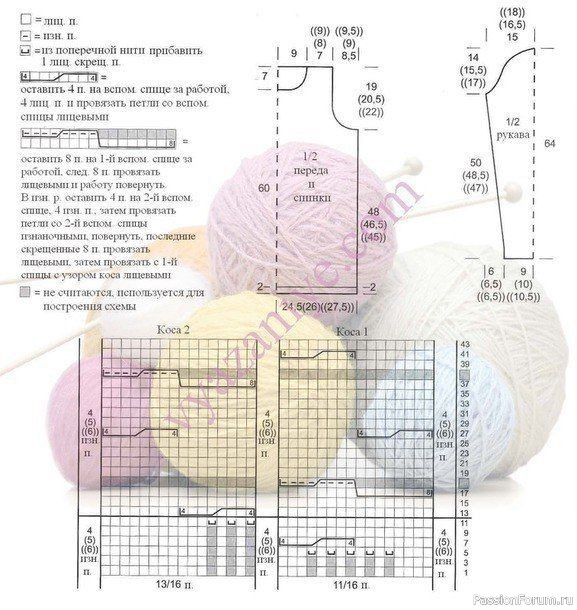ПУЛОВЕР КОСАМИ. Описание