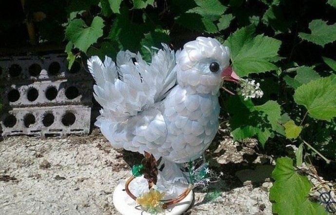 Птички из пластиковых бутылок