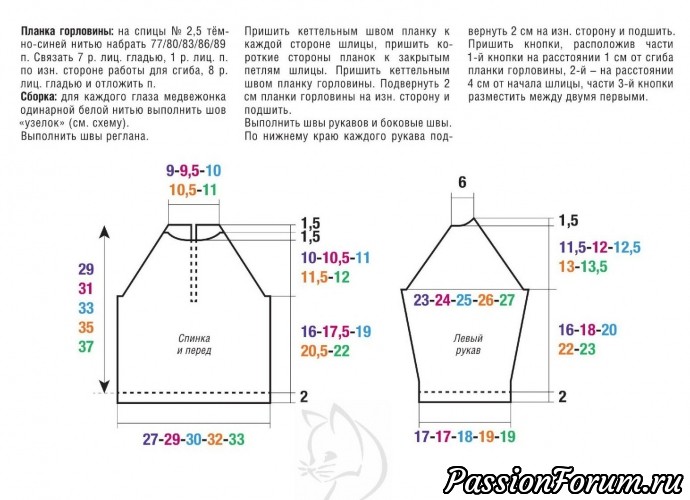 Полосатый полувер. Описание и схема