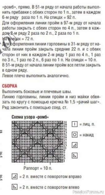 ​Топ-майка спицами. Описание