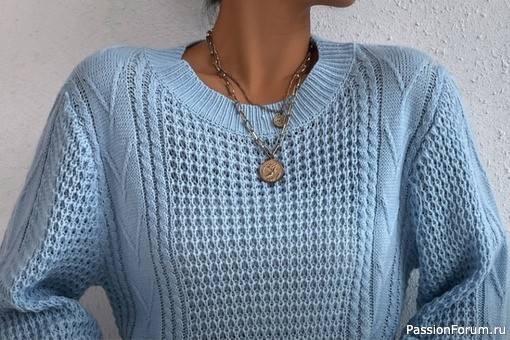 Джемпер вертикальными узорами. МК
