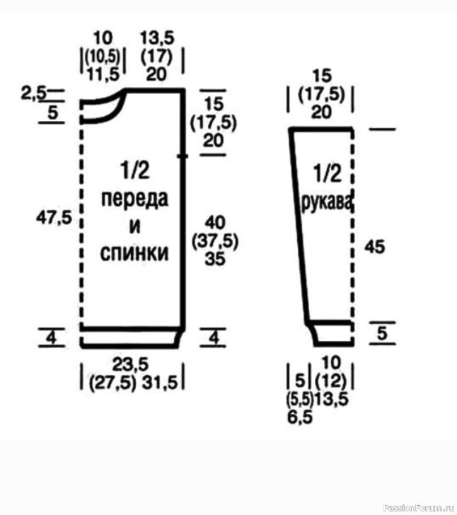 Джемпер "Ажурные треугольники". Описание