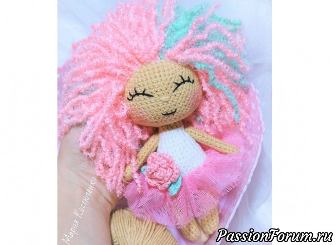 Кукла "Розочка" крючком. МК М.Костюченко