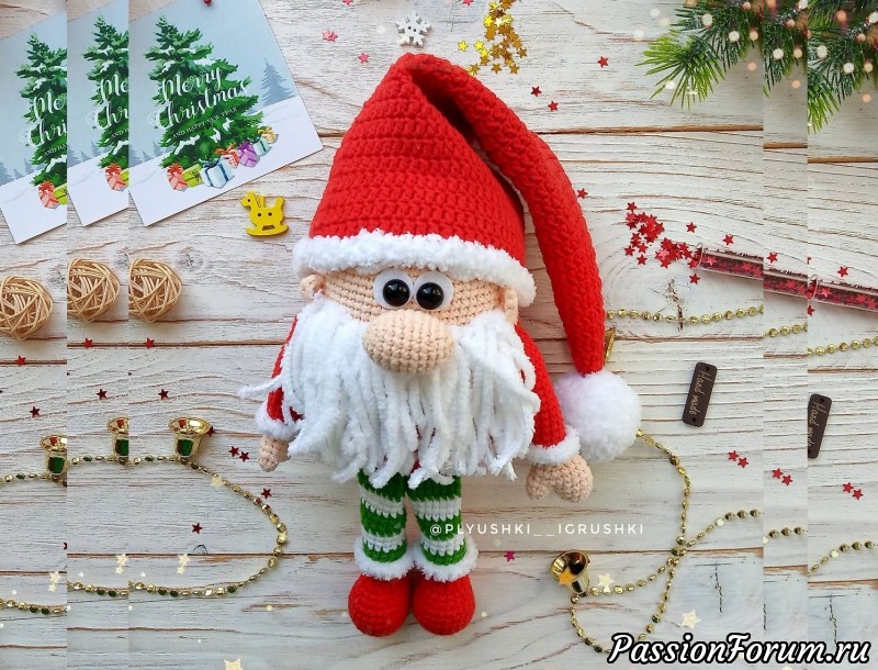 Новогодний гномик амигуруми. МК Татьяны Поддубской