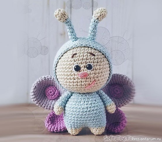 ​Бабочка Эмма. МК Soft.Toy.For.Jоy