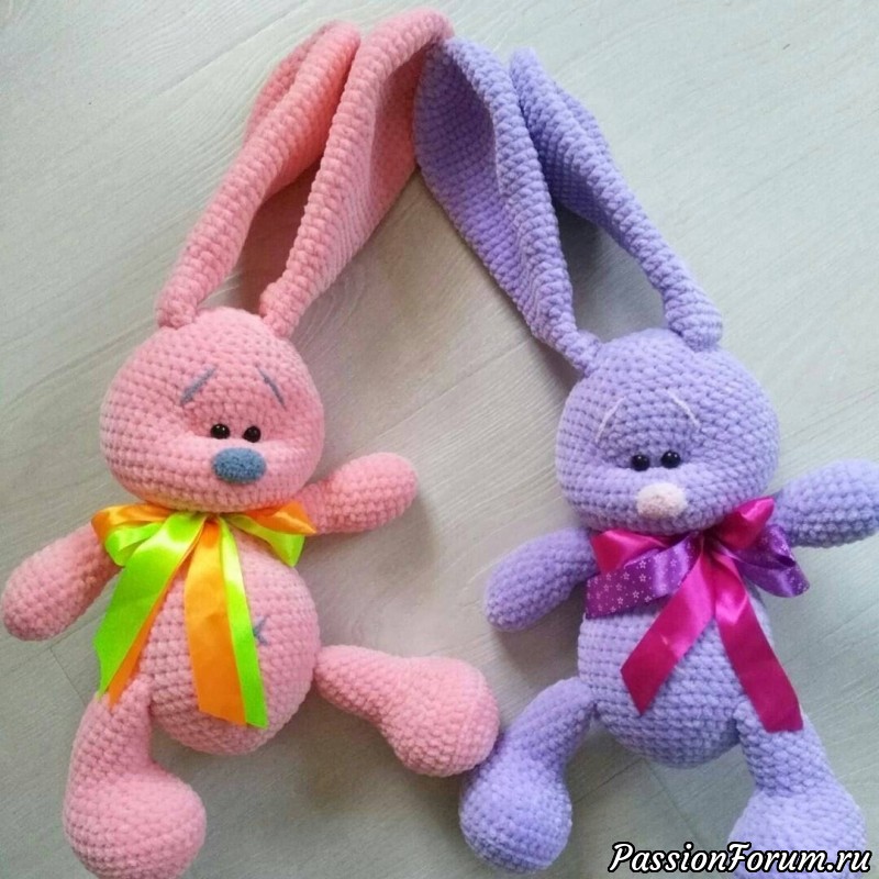 Плюшевый зайчик амигуруми. МК Марины Григоревской
