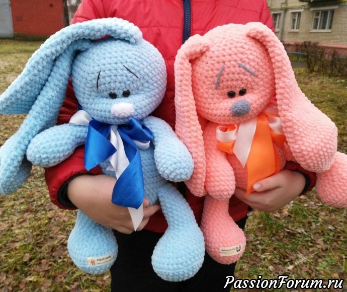 Плюшевый зайчик амигуруми. МК Марины Григоревской
