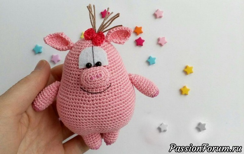 Свинка Рози амигуруми. МК Алёны Куртеевой
