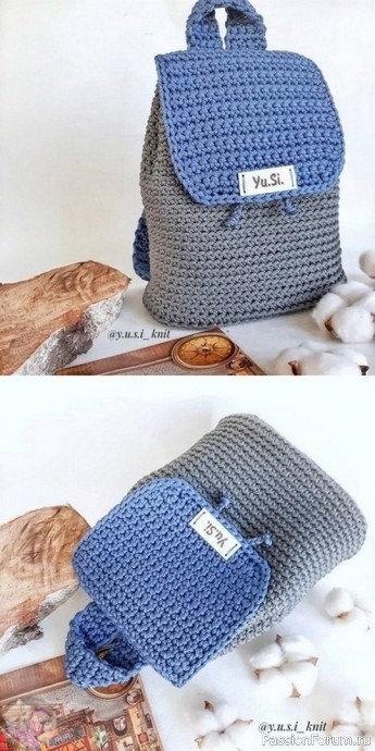Компактный рюкзак крючком. МК