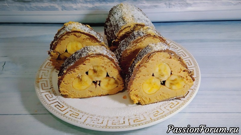 Творожный десерт с бананами без выпечки