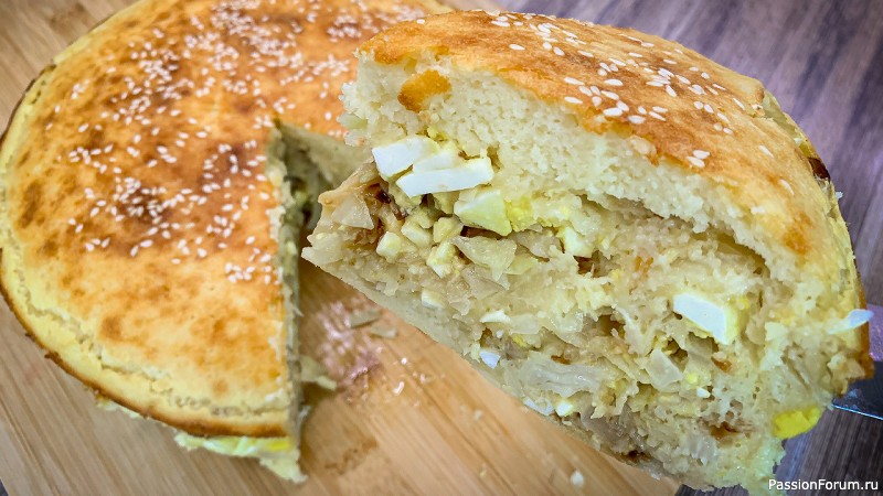 Заливной пирог с капустой