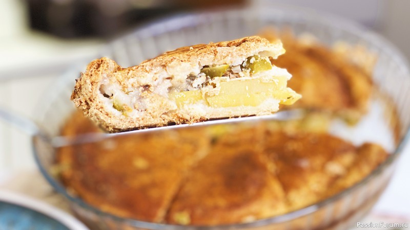 Царский русский пирог Курник с курицей и картошкой в духовке