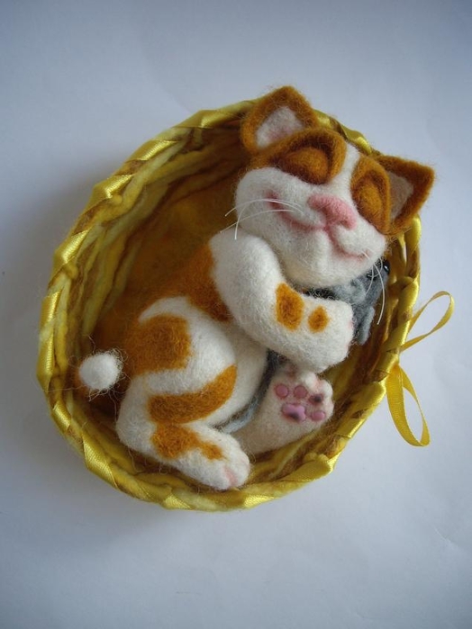 КОТЫ и КОШКИ Натальи Кузнецовой. Сухое валяние