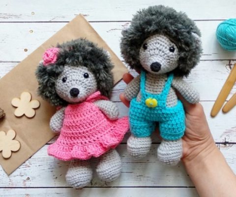 Вязаные крючком ежики амигуруми от Дарьи Баыш