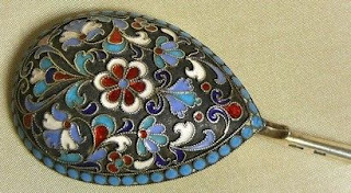 Русская эмаль по скани: ложки