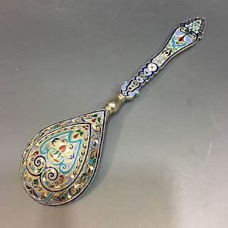 Русская эмаль по скани: ложки