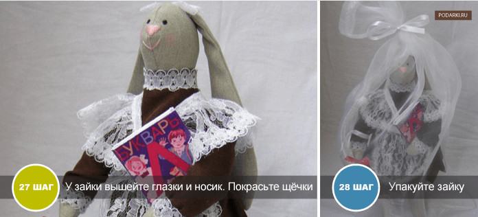 Тильда &quot;Зайка - первоклассница&quot;. МК