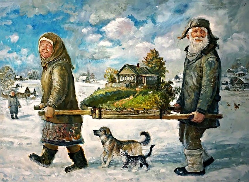 Зимой особенно хочется летать.... Художник Леонид Баранов
