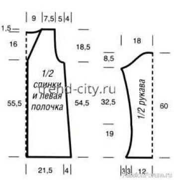 Кардиган спицами с полосатыми рукавами